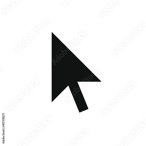 Cursor vector icon. Mouse arrow symbol. Pointer sign. Select click arrowhead. Application and web interface button. Clip-art silhouette image.