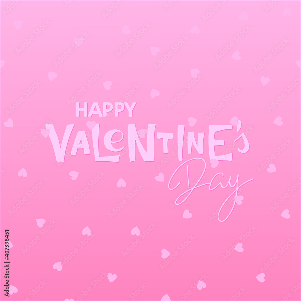 Pink Vector background to valentines day design. Valentines Day background. Happy Valentines Day Hand written lettering on hearts backgroung. For flyers, invitation, posters, brochure, banners, card.