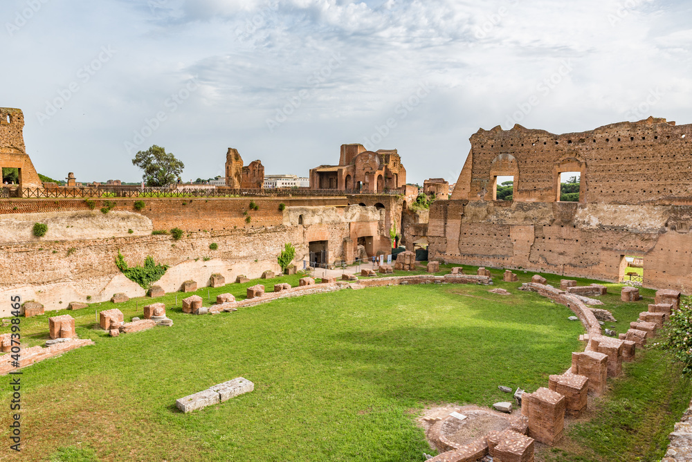 Stadio Palatino, Hippodrome Garden of Domitian in Rome, Italy Stadio Palatino, Hippodrome Garden of Domitian in Rome, Italy