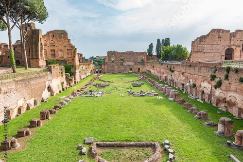 Slika na platnu Stadio Palatino, Hippodrome Garden of Domitian in Rome, Italy