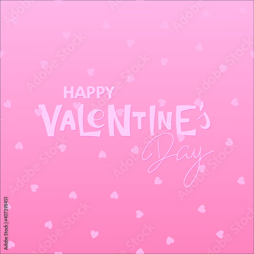 Pink Vector background to valentines day design. Valentines Day background. Happy Valentines Day Hand written lettering on hearts backgroung. For flyers, invitation, posters, brochure, banners, card.