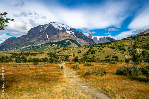 Mountain path  Torres del Paine  Chile
