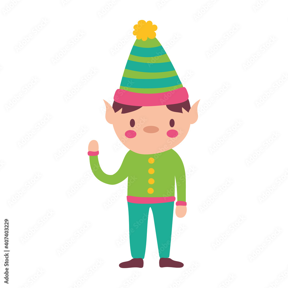 cute elf christmas character in white background cute elf christmas character in white background