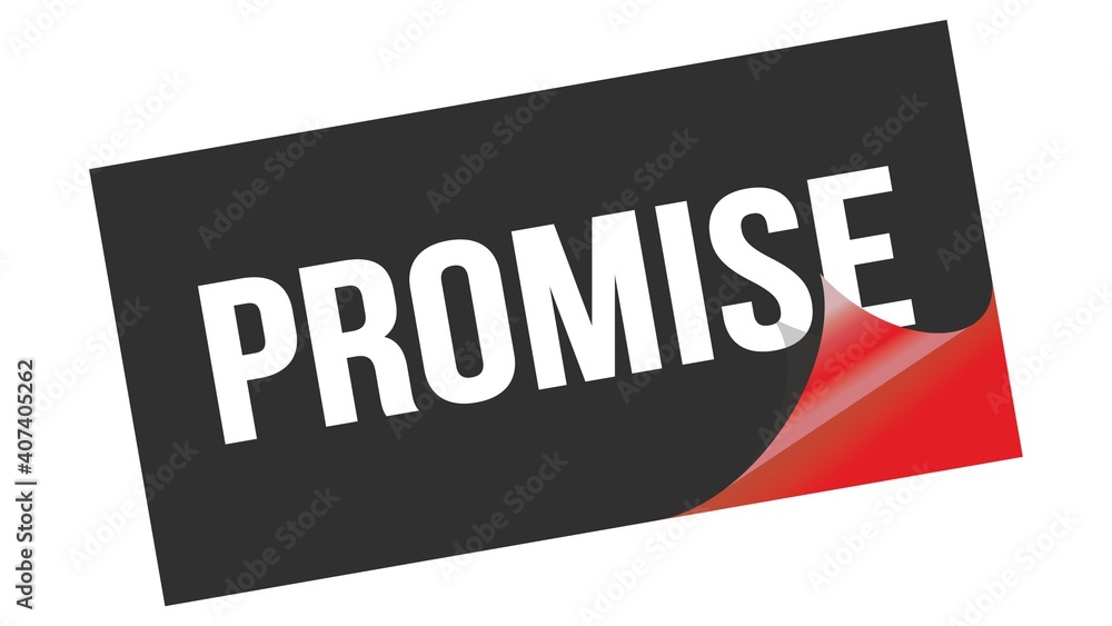PROMISE text on black red sticker stamp. PROMISE text on black red sticker stamp.