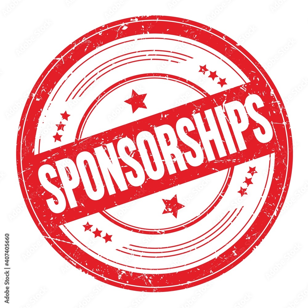SPONSORSHIPS text on red round grungy stamp. SPONSORSHIPS text on red round grungy stamp.