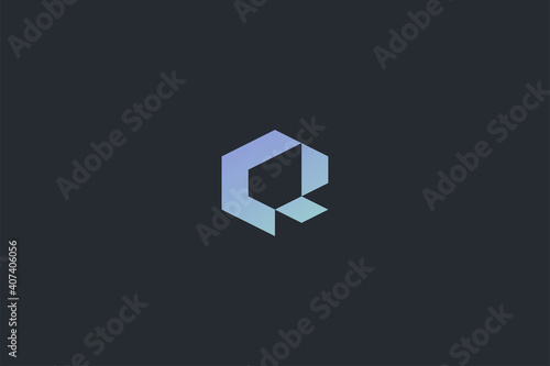Minimal Modern Technology Abstract Letter Q Dark Background Logo Template