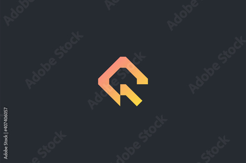 Minimal Modern Technology Abstract Letter Q Dark Background Logo Template