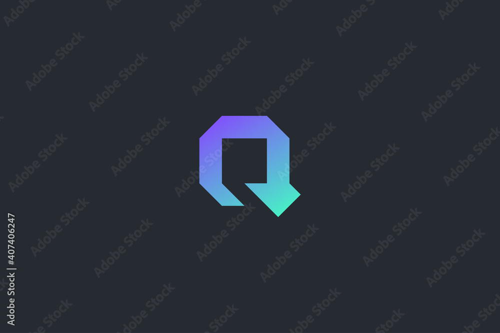 Minimal Modern Technology Abstract Letter Q Dark Background Logo Template Minimal Modern Technology Abstract Letter Q Dark Background Logo Template