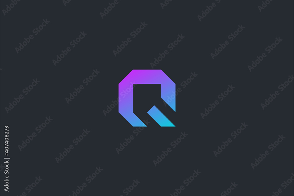 Minimal Modern Technology Abstract Letter Q Dark Background Logo Template Minimal Modern Technology Abstract Letter Q Dark Background Logo Template