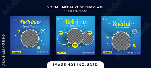 Flyer or Social Media Post Template Themed Food With Simple and looks Modern Concept and Bundle Set