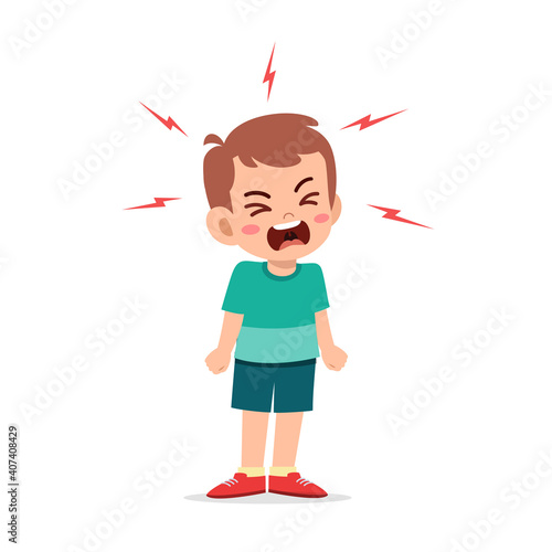 little boy tantrum and scream very loud