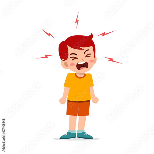 little boy tantrum and scream very loud