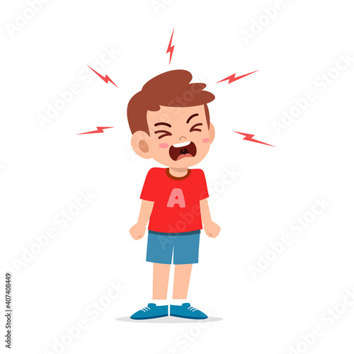 little boy tantrum and scream very loud