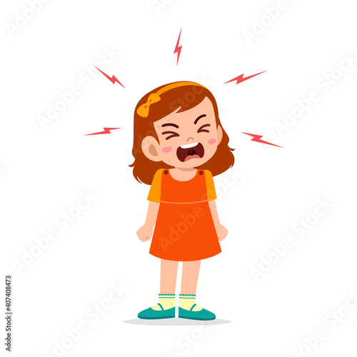 little girl tantrum and scream very loud