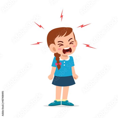 little girl tantrum and scream very loud