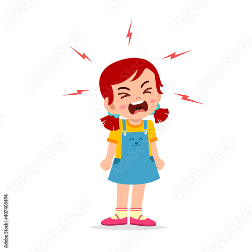 little girl tantrum and scream very loud