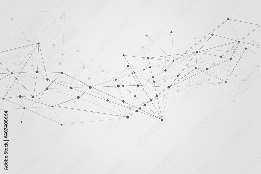 Abstract connecting dots, Polygonal background, technology design, vector illustration