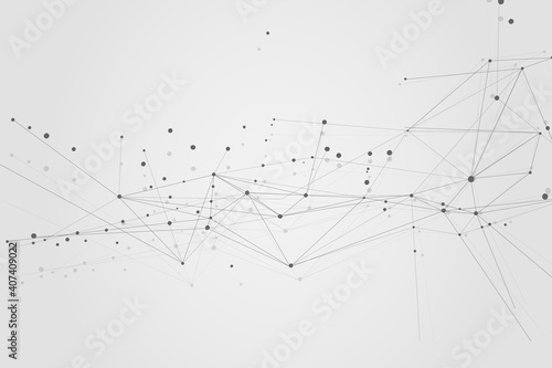 Abstract connecting dots, Polygonal background, technology design, vector illustration