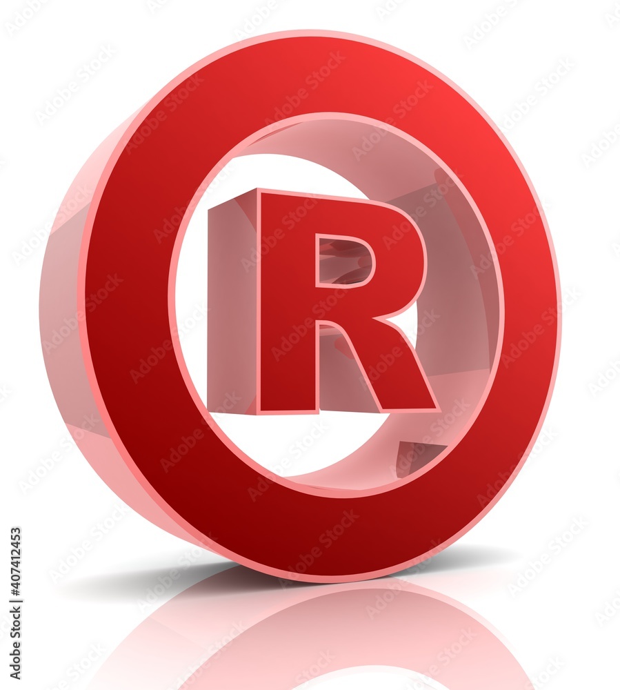 registered mark 3d illustration isolated registered mark 3d illustration isolated