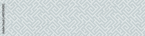 Vector geometric seamless illustration with maze. Infinity background with labyrinth. Banner for your design.