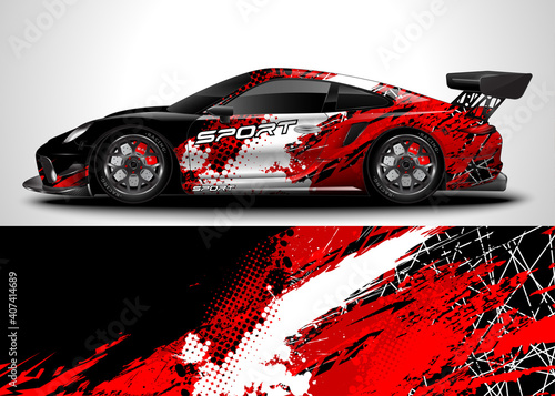 Abstract background racing sport car for wrap decal sticker design and vehicle livery © graphicartstudio