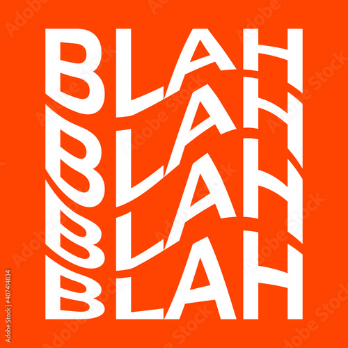Blah wave text vector illustration abstract shape. Graphic vector element with warp effect for your design