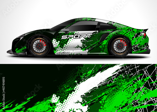 Abstract background racing sport car for wrap decal sticker design and vehicle livery