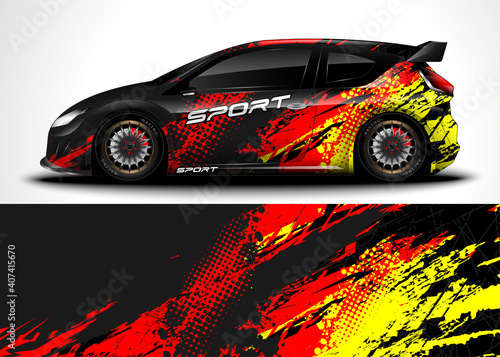 Abstract background racing sport car for wrap decal sticker design and vehicle livery