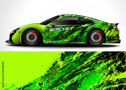 Abstract background racing sport car for wrap decal sticker design and vehicle livery