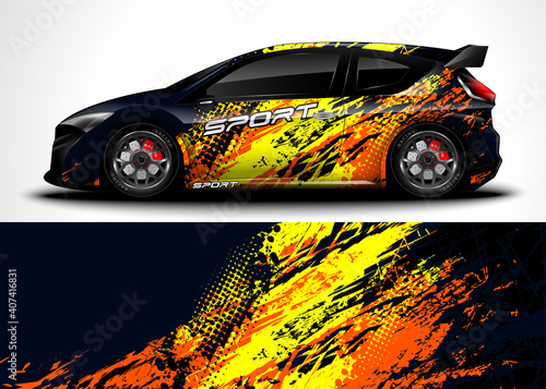 Abstract background racing sport car for wrap decal sticker design and vehicle livery