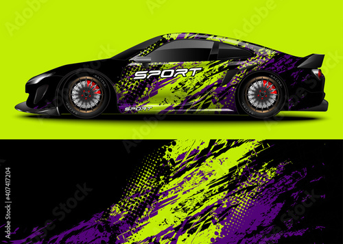 Abstract background racing sport car for wrap decal sticker design and vehicle livery