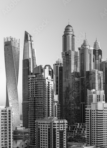 Obraz na płótnie Modern architecture in luxury Dubai marina,Dubai,United Arab Emirates w salonie