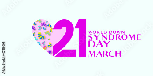 World down syndrome day 21 march concept with heart shape and socks