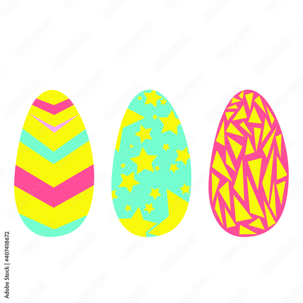 vector illustration holiday bright easter, easter eggs
