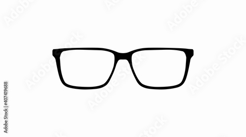 Vector Isolated Illustration of Glasses. Glasses Frame Black and White Icon