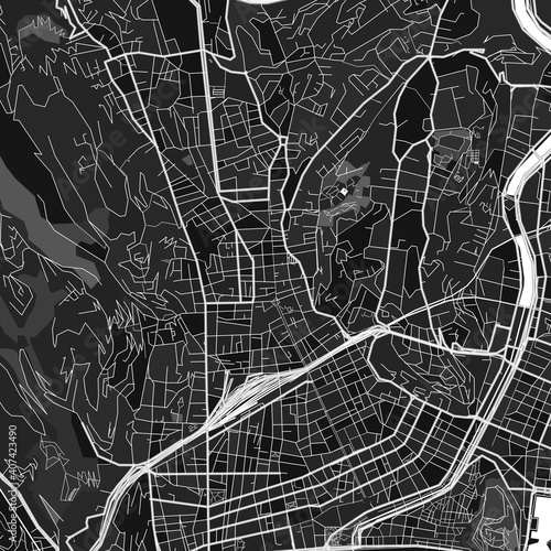 Nice, France dark vector art map