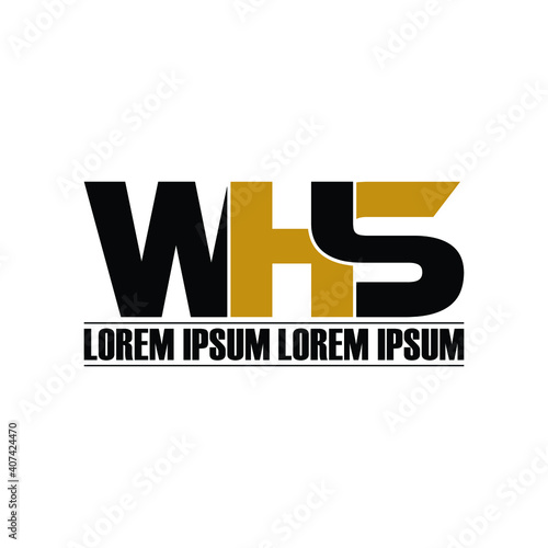 WHS letter monogram logo design vector