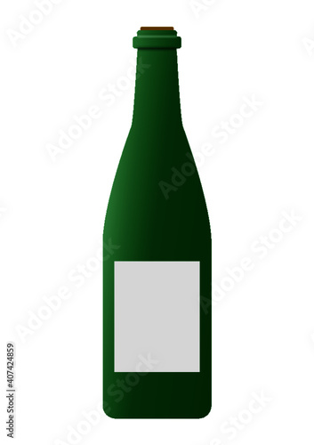 Weinflasche mit Etikett grün