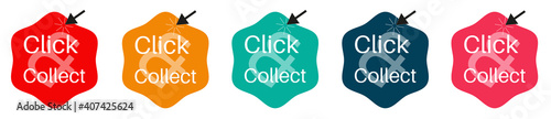 Click and Collect Icons for internet and online shopping concept
