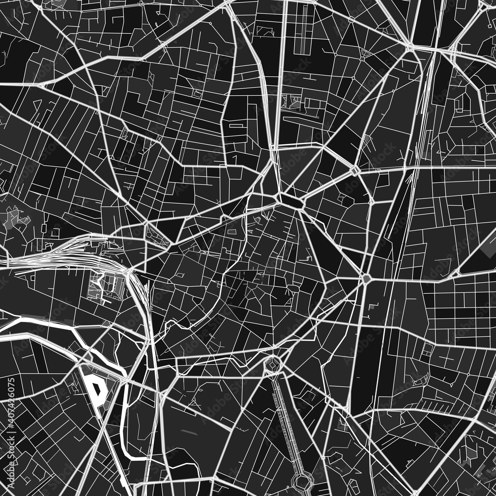 Fototapeta Dijon, Francja ciemna mapa grafiki wektorowej
