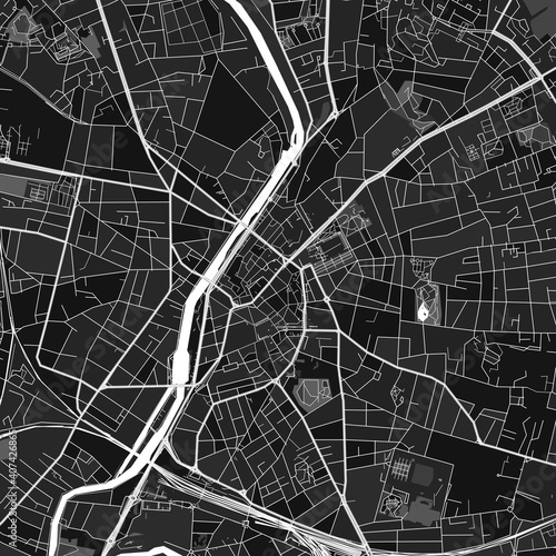 LeMans, France dark vector art map