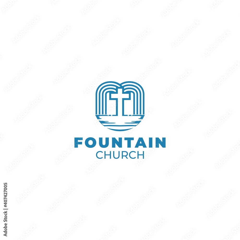 M Fountain Church Logo Design Vector M Fountain Church Logo Design Vector