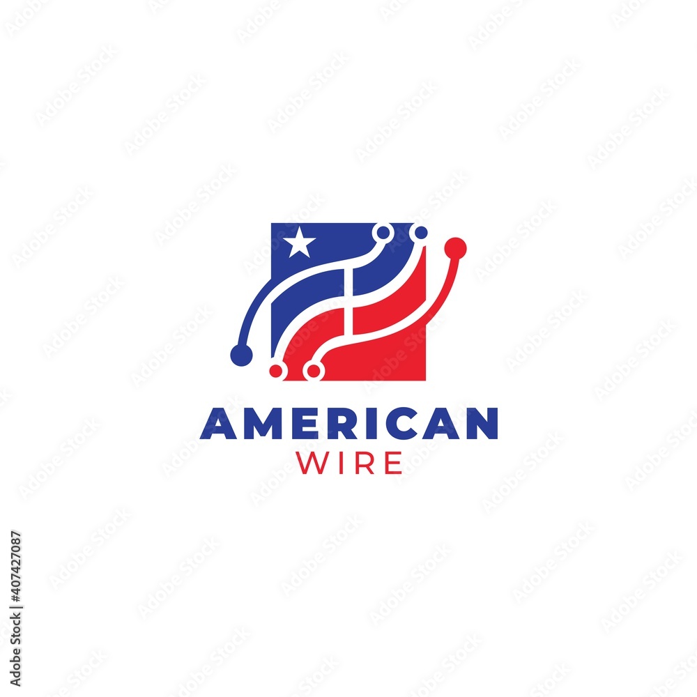 American Wire Logo Design Vector