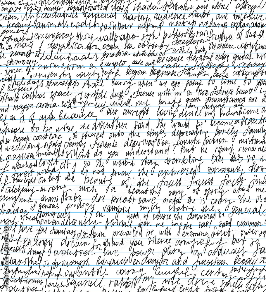 Abstract vector seamless pattern with handwritten text