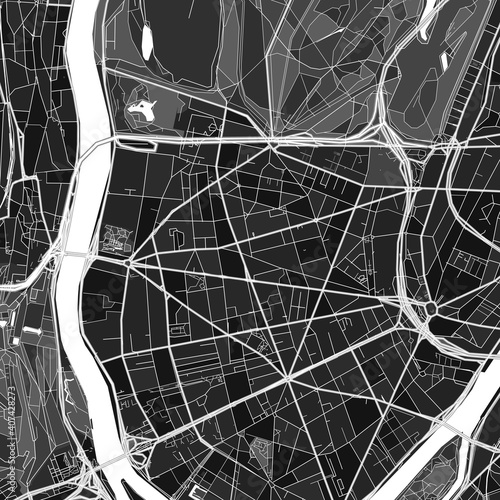 Boulogne-Billancourt, France dark vector art map
