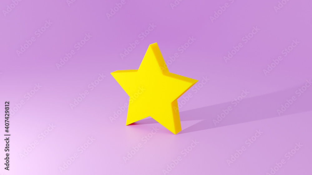 3D gold start with purple background 3D gold start with purple background