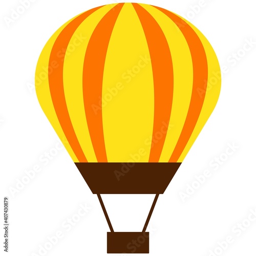 Hot air balloon, flat vector isolated illustration. Travel, tourism, adventure.