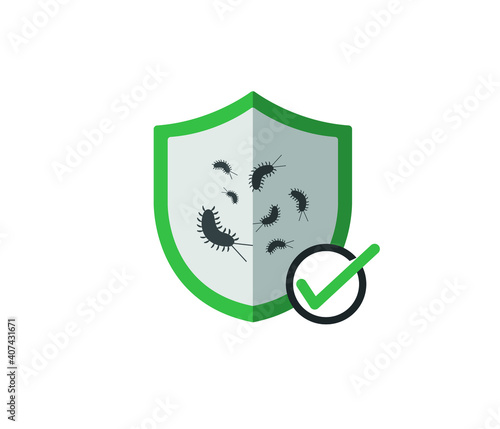 Hygienic Shield Protection and Immune System Icon Flat Design.
