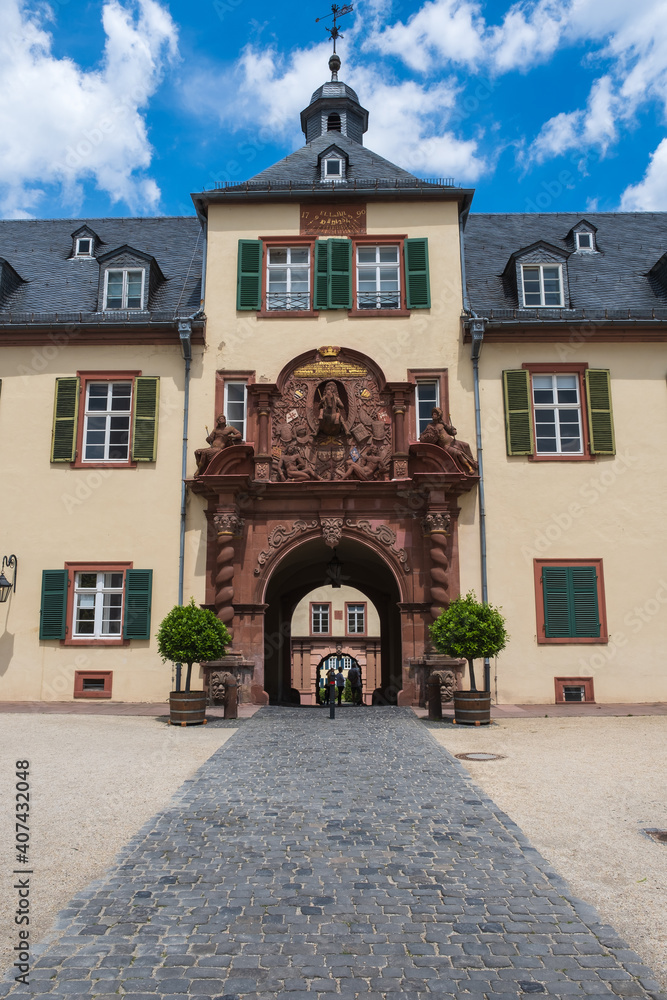 Magnificently decorated gate of the castle in Bad Homburg / Germany in the Taunus