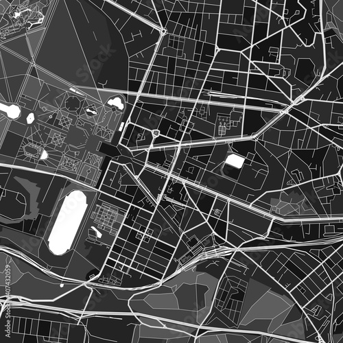 Versailles, France dark vector art map